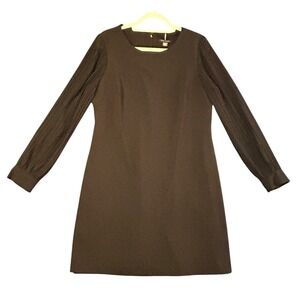 Tommy Hilfiger Womens Pleated Sleeve Shift Dress Olive Green Size 4 Mini A-Line